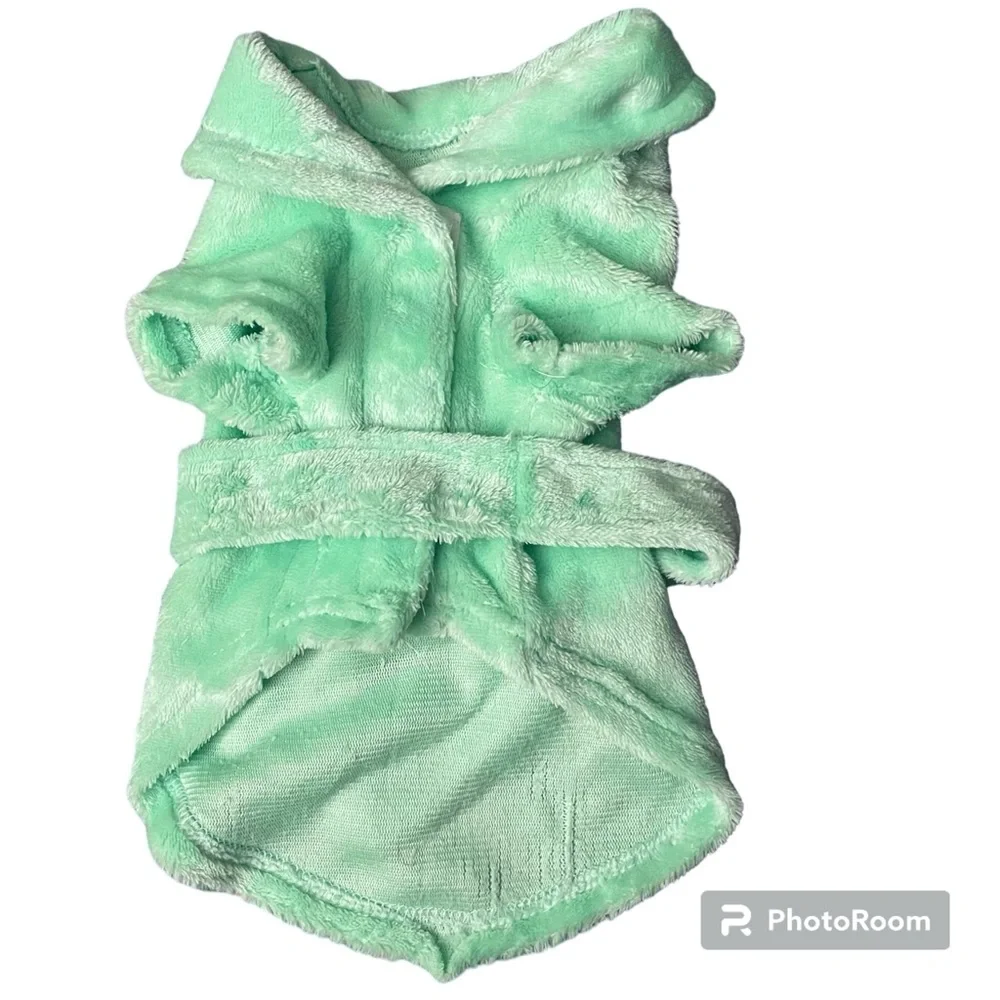 Mint Green Dog Puppy Bathrobe - Size Medium
